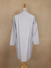 Light Grey Thread Embroidered Cotton Kurta for Men - Diadem