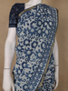 Light Greyish Blue Floral Printed Cotton Saree - Diadem