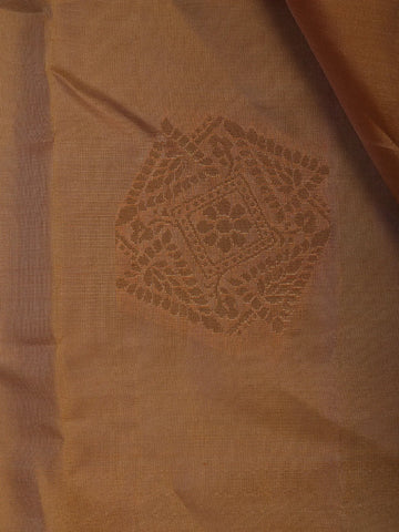 Light Orange Geometric Design Zari Woven Soft Silk Saree - Diadem