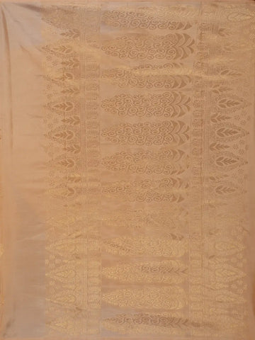 Light Peach Geometric Design Zari Woven Soft Silk Saree - Diadem