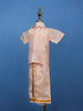 Light Peach Silk Dhoti Shirt Set for Boys - Diadem