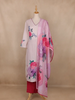 Light Pink Floral Design Cotton Salwar Suit - Diadem