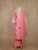 Light Pink Floral Design Cotton Salwar Suit With Dupatta - Diadem