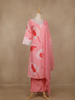 Light Pink Floral Design Cotton Salwar Suit With Dupatta - Diadem
