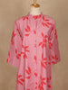 Light Pink Leaf Design Printed Cotton Kurti - Diadem