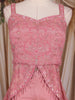 Light Pink Sequin and Bead Embroidered Organza Peplum Palazzo Suit with Dupatta
