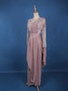 Light Pink Stripes Design Satin Ready To Wear Saree With Designer Blouse - Diadem
