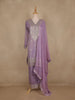 Light Purple Floral Design Silk Salwar Suit