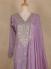Light Purple Floral Design Silk Salwar Suit