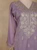 Light Purple Floral Design Silk Salwar Suit