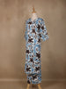 Light Blue Floral Designed Cotton Salwar Suit - Diadem