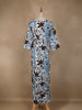 Light Blue Floral Designed Cotton Salwar Suit - Diadem