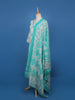 Light Blue Floral Designed Cotton Salwar Suit - Diadem