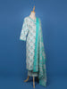 Light Blue Floral Designed Cotton Salwar Suit - Diadem