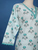 Light Blue Floral Designed Cotton Salwar Suit - Diadem