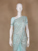 Light Blue Floral Designed Organza Designer Saree - Diadem