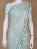 Light Blue Floral Designed Organza Designer Saree - Diadem