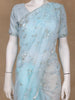 Light Blue Floral Motif Sequin Designed Organza Designer Saree - Diadem