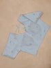 Light Blue Floral Motif Sequin Designed Organza Designer Saree - Diadem