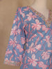 Light Blue Floral Printed Cotton Salwar Suit - Diadem