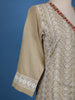 Light Brown Floral Designed Cotton Salwar Suit - Diadem