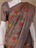 Light Copper Floral Designed Soft Silk Saree - Diadem