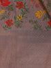 Light Copper Floral Designed Soft Silk Saree - Diadem