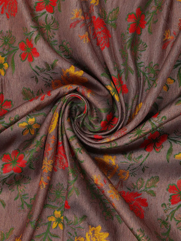 Light Copper Floral Designed Soft Silk Saree - Diadem