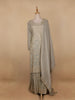 Light Green Floral Designed Tissue Organza Salwar Suit - Diadem