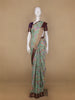 Light Green Floral Printed Chiffon Saree - Diadem