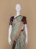 Light Green Floral Printed Chiffon Saree - Diadem