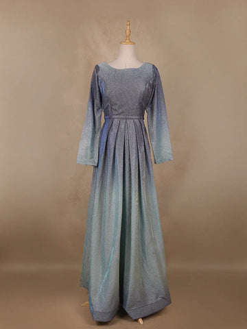 Ombre Effect Shimmer Glitter Party Wear Gown - Diadem