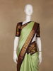 Light Green Peacock Woven Motif Pure Kanchipuram Silk Saree - Diadem