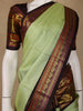 Light Green Peacock Woven Motif Pure Kanchipuram Silk Saree - Diadem