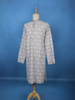 Light Grey Geometric Embroidered Kurta with Sequin Detailing - Diadem