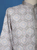 Light Grey Geometric Embroidered Kurta with Sequin Detailing - Diadem