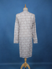 Light Grey Geometric Embroidered Kurta with Sequin Detailing - Diadem