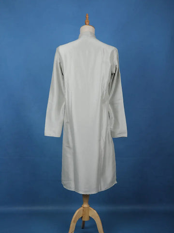 Light Grey Thread Embroidered Kurta Set , With Pant - Diadem