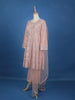 Light Peach Floral Designed Net Salwar Suit - Diadem