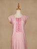 Light Pink Floral Designed Cotton Kurti - Diadem