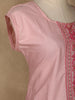 Light Pink Floral Designed Cotton Kurti - Diadem