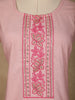 Light Pink Floral Designed Cotton Kurti - Diadem