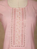 Light Pink Floral Designed Cotton Kurti - Diadem