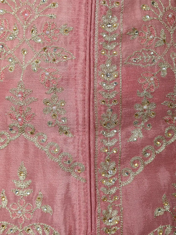 Light Pink Floral Emroidery Georgette Lehenga - Diadem