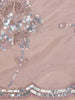 Light Pink Floral Motif Sequin Designed Organza Designer Saree - Diadem