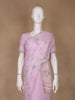 Light Pink Floral Motif Sequin Designed Organza Designer Saree - Diadem