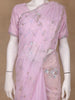 Light Pink Floral Motif Sequin Designed Organza Designer Saree - Diadem