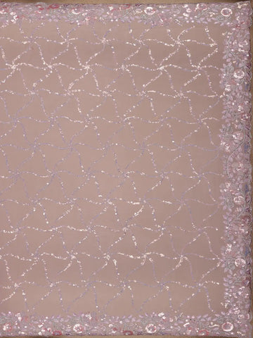 Light Purple Floral Designed Organza Designer Saree - Diadem