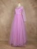 Light Purple Glitter Net Ball Gown - Diadem