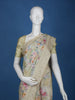 Light Yellow Floral Designed Chiffon Saree - Diadem
